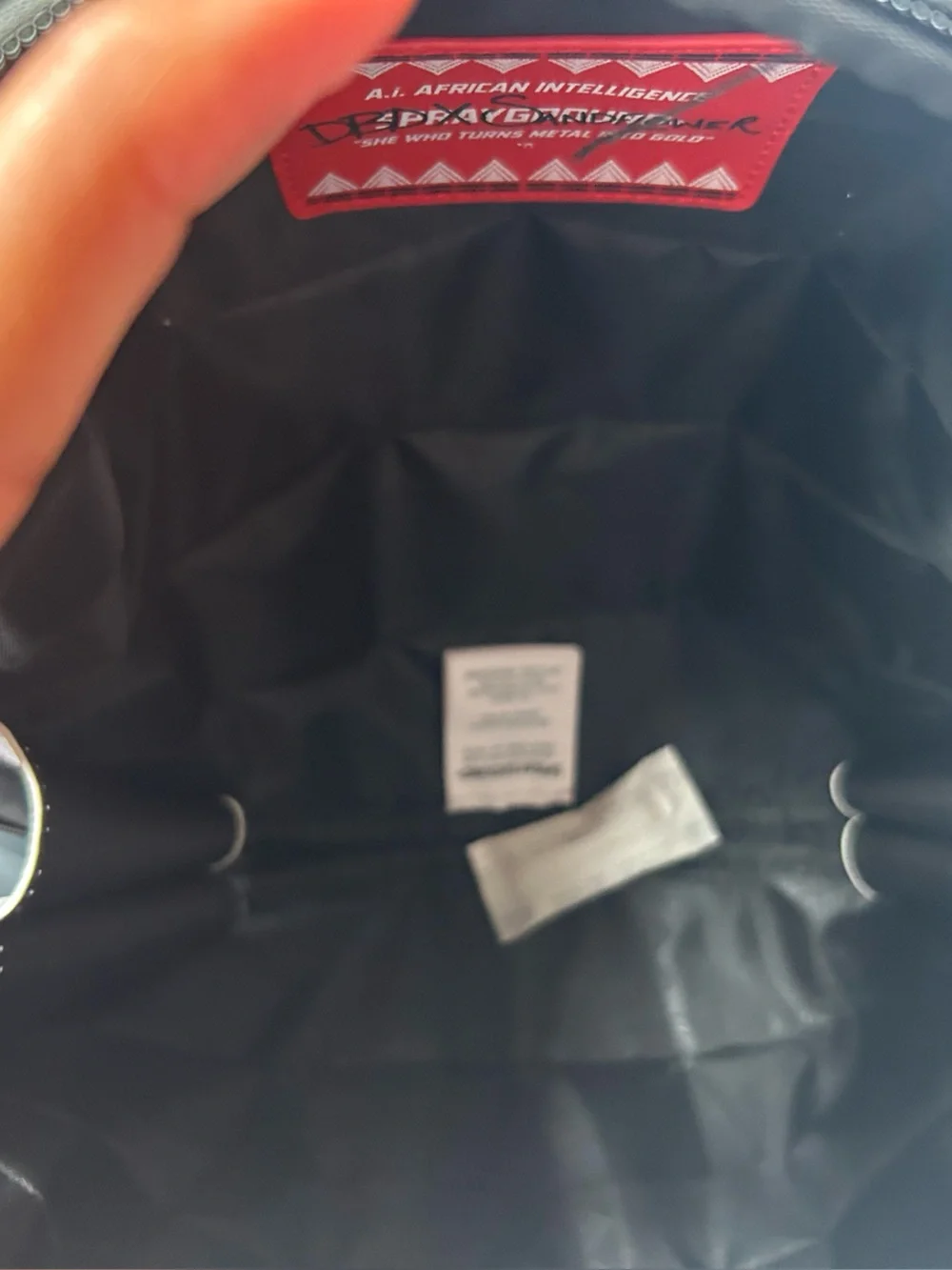 NWT Sprayground x Sandflower AI African Intelligence Round Black & White Bag